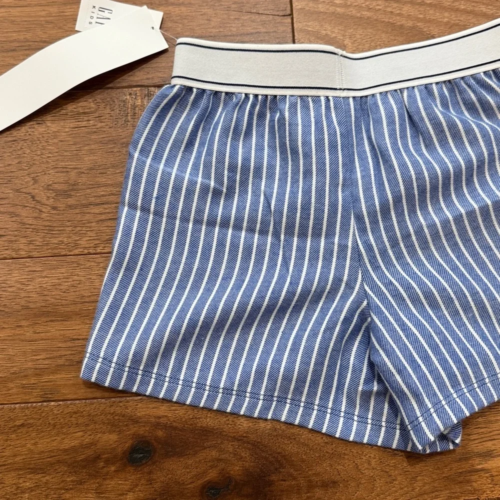 Girls Gap Kids Recycled Flannel PJ Pajama Shorts - Blue Pinstripe - Size 6